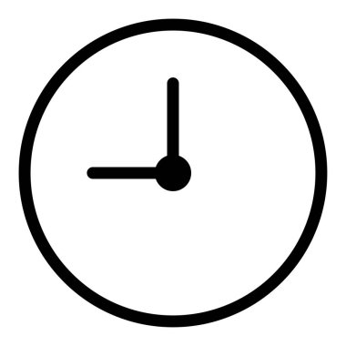 Taslak saat simgesi. Siyah zaman sembolü. Şeffaf saat simgesi