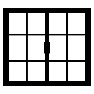 Şeffaf pencere simgesi. Kapalı pencerede siyah var. Özet biçimi