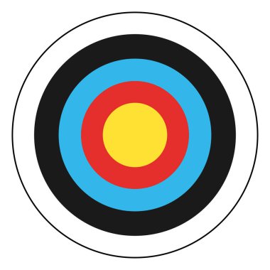 Nişan al. Tam isabet. Dartboard çemberi. Renkli hedef simgesi