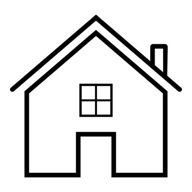 Ev ikonu. Kabartma ev resmi. Emlak sembolü. Ev işareti siyah.