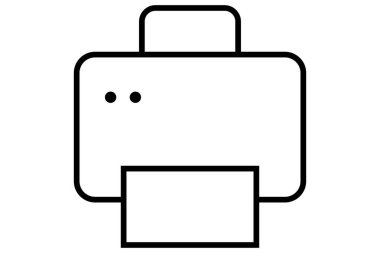 Taslak yazıcı simgesi. Şeffaf yazıcı sembolü. Tarayıcı simgesi.