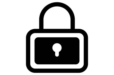 Asma kilit simgesi. Güvenlik sembolü. Taslak asma kilit. Gizlilik işareti