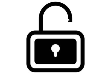 Asma kilit simgesi. Güvenlik sembolü. Taslak asma kilit. Gizlilik işareti