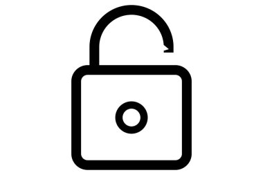 Asma kilit simgesi. Güvenlik sembolü. Taslak asma kilit. Gizlilik işareti