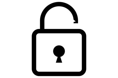 Asma kilit simgesi. Güvenlik sembolü. Taslak asma kilit. Gizlilik işareti