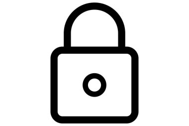 Asma kilit simgesi. Güvenlik sembolü. Taslak asma kilit. Gizlilik işareti