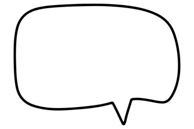 Konuşma balonu. Mesaj çerçevesini özetle. El çizimi konuşma balonu şablonu.