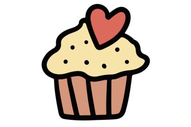 Elle çizilmiş pasta. Kek simgesi karalama biçiminde