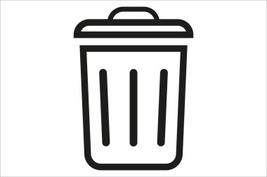 Çöp kutusu. Taslak geri dönüşüm kutusu simgesi. Çöp konteyneri sembolü. Vektör