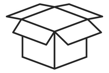 Taslak kutusu simgesi. Şeffaf konteynır. Posta kutusu simgesi. Taslak parsel sembolü