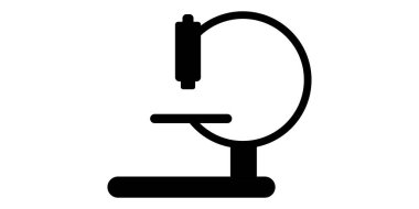 Mikroskop ikonu. Laboratuvar araştırması. Virüs testi. Mikroskop simgesi siyah