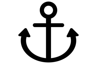 Çapa simgesi. Siyah çapa sembolü.