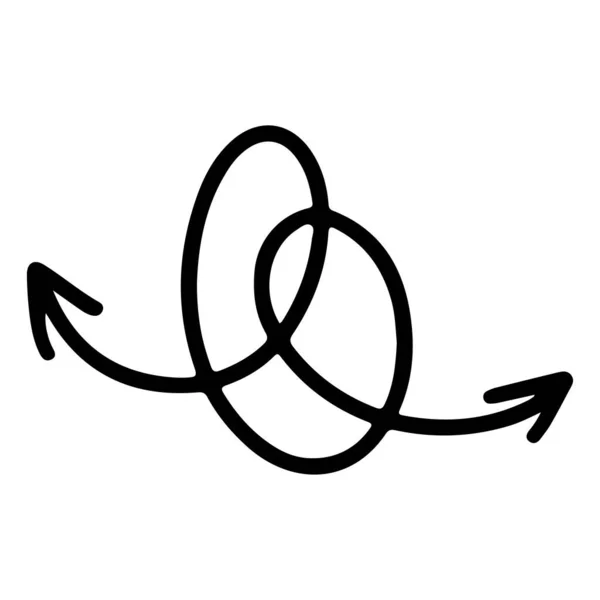 Arrow Hand Drawn Arrow Direction Symbol Doodle Cursor Pointer Sketch — Stock Vector