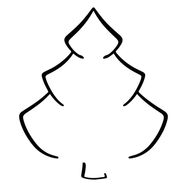 Arbre Noël Dessiné Main Symbole Nouvel Arbre Noël Gribouiller — Image vectorielle