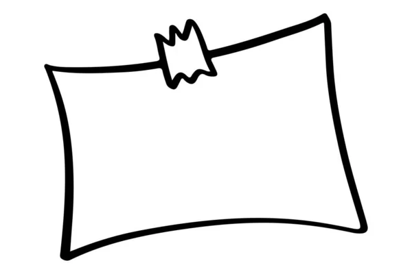 Bandeira Branco Moldura Vazia Com Fita Adesiva Banner Desenhado Mão —  Vetores de Stock