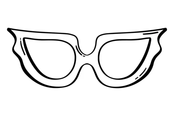 Brille Doodle Sonnenbrille Skizze Handgezeichnete Sonnenbrille Doodle — Stockvektor