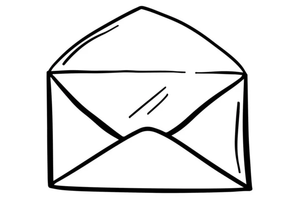 Busta Postale Scarabocchio Simbolo Del Messaggio Nello Schizzo Mail Busta — Vettoriale Stock