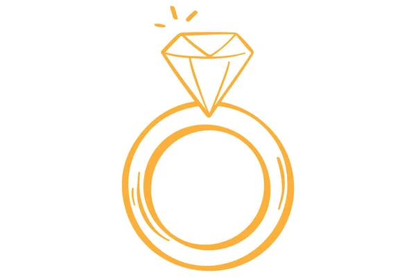 Ehering Hochzeitsschmuck Doodle Handgezeichneter Ring Heiratssymbol — Stockvektor