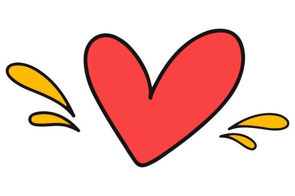 Heart Shape Sketch Heart Cartoon Style Hand Drawn Love Symbol — Stock Vector