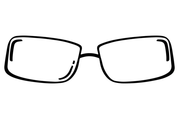 Lunettes Vue Doodle Lunettes Soleil Croquis Verre Solaire Dessiné Main — Image vectorielle