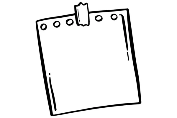 Notizbuch Skizze Papiernotiz Gekritzel Handgezeichnete Notizseite — Stockvektor