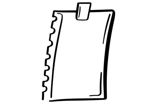 Notepaper Bosquejo Nota Papel Garabato Página Nota Dibujada Mano — Vector de stock