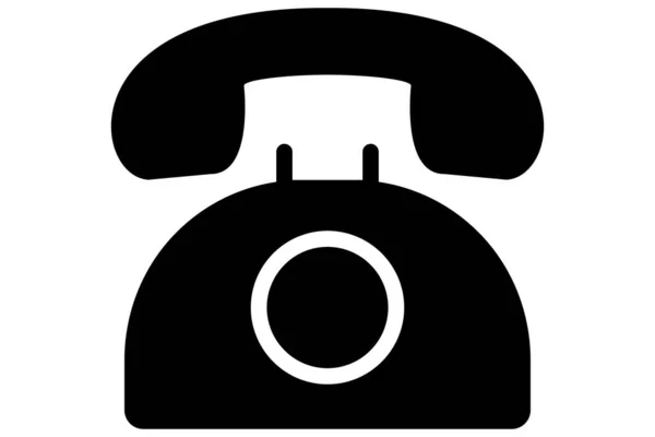复古电话图标 电话是黑色的线路电话 — 图库矢量图片