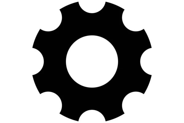 Cogwheel Icon Gear Wheel Black Mechanism Symbol — Stock Vector