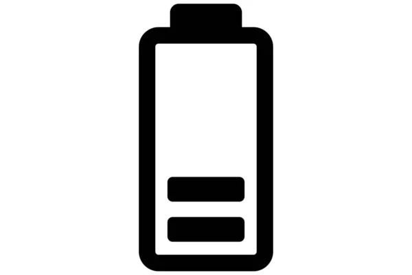 Batería Del Teléfono Batería Móvil Negro Símbolo Poder Nivel Del — Vector de stock