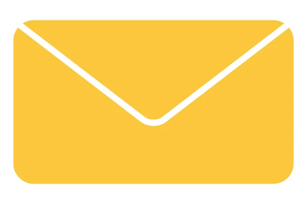Envelope Amarelo Correio Plano Símbolo Email Pictograma Envelope — Vetor de Stock