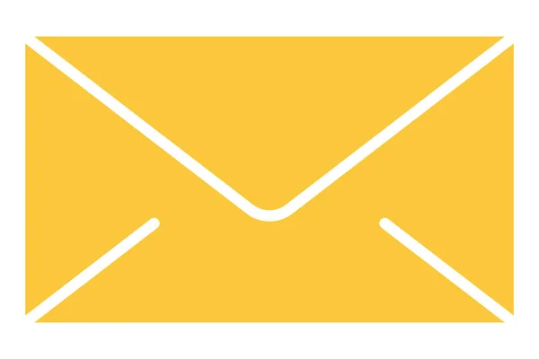 Envelope Amarelo Correio Plano Símbolo Email Pictograma Envelope — Vetor de Stock