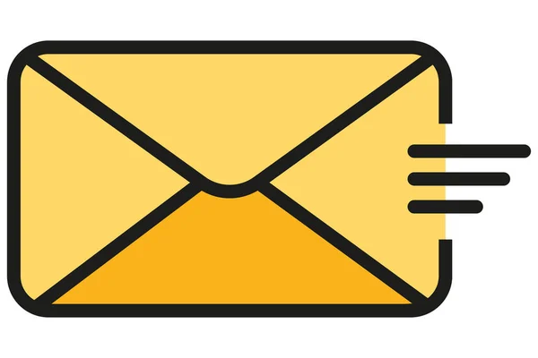 Φάκελος Αλληλογραφίας Κίτρινος Φάκελος Υπογραφή Διεύθυνσης Ηλεκτρονικού Ταχυδρομείου Σύμβολο Γραμμάτων — Διανυσματικό Αρχείο