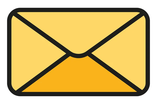 Envelope Correio Ícone Envelope Amarelo Endereço Mail Símbolo Letra — Vetor de Stock
