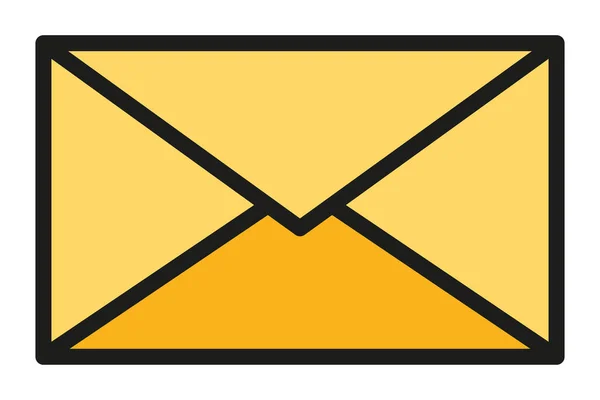Envelope Correio Ícone Envelope Amarelo Endereço Mail Símbolo Letra — Vetor de Stock