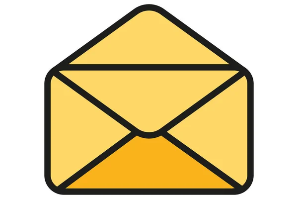 Busta Postale Icona Della Busta Gialla Indirizzo Mail Simbolo Lettera — Vettoriale Stock