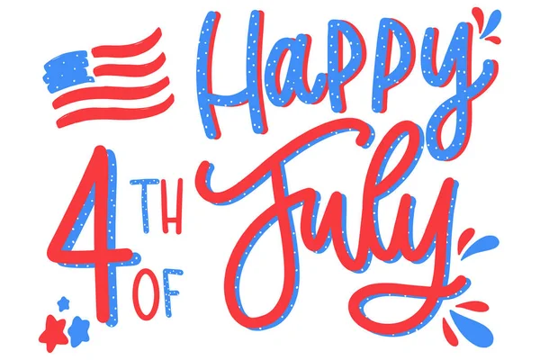 Šťastný Července Den Nezávislosti Usa Čmáranici Styl Písma — Stockový vektor