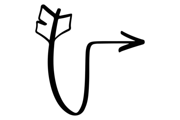 Hand Drawn Arrow Black Arrow Doodle Hand Drawn Direction Cursor — Stock Vector