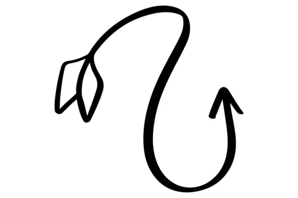 Flèche Dessinée Main Flèche Noire Dans Doodle Curseur Direction Dessiné — Image vectorielle