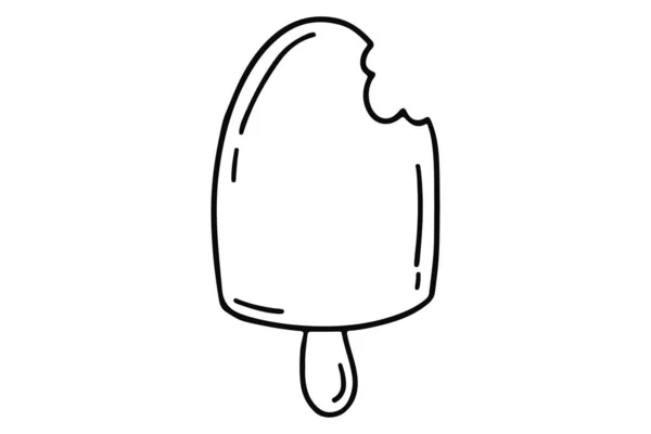 Ice Cream Doodle Transparent Cartoon Ice Cream Hand Drawn Illustration — Stock Vector