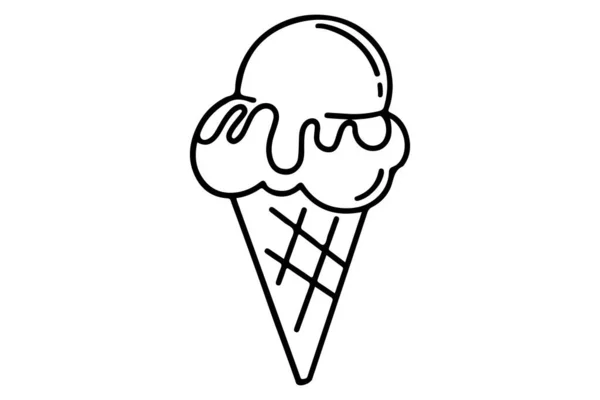 Dondurma Karalama Şeffaf Çizgi Film Dondurması Çizimi Çizimi Çizim Biçimi — Stok Vektör