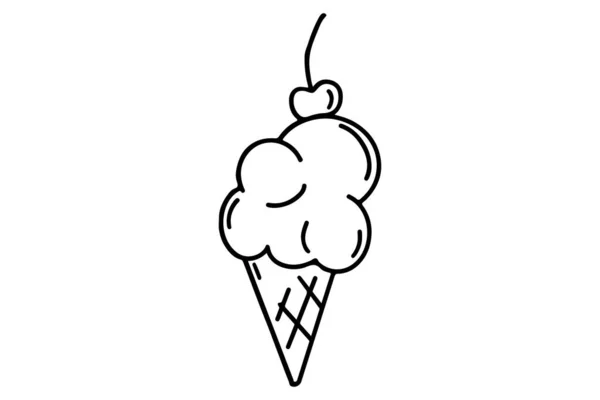 Dondurma Karalama Şeffaf Çizgi Film Dondurması Çizimi Çizimi Çizim Biçimi — Stok Vektör