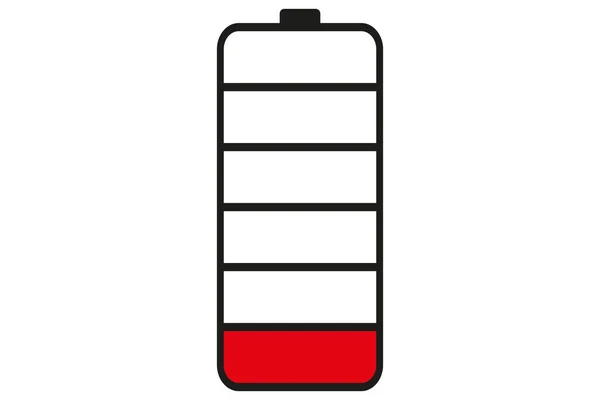Faible Niveau Batterie Indicateur Puissance État Batterie Téléphone Portable Faible — Image vectorielle