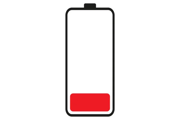 Låg Batterinivå Strömindikator Batteristatus För Mobiltelefoner Låg Ackumulatorkapacitet Effektindikator — Stock vektor