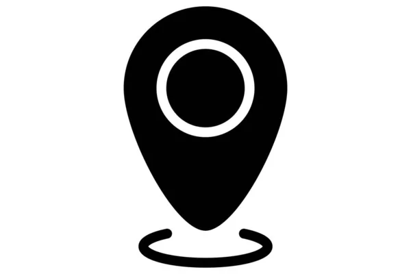 Icono Puntero Mapa Pin Ubicación Símbolo Puntero Esquema Pinner Negro — Vector de stock