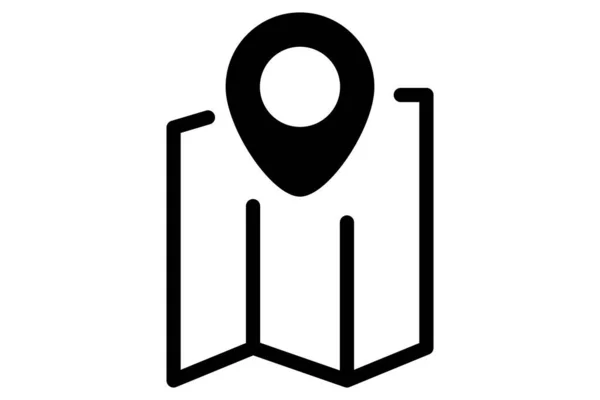 Ícone Mapa Esboço Pino Localização Com Mapa Símbolo Transparente — Vetor de Stock