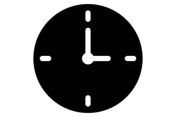 Εικονίδιο Ρολόι Glyph Σύμβολο Τοίχου Ρολόι Παρακολουθήστε Εικονίδιο Μαύρο Χρώμα — Διανυσματικό Αρχείο
