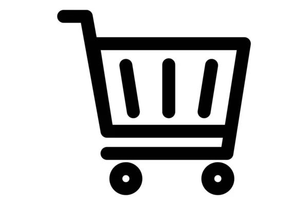 Icono Del Carrito Contorno Carro Compra Carro Compras Trolley Símbolo — Vector de stock