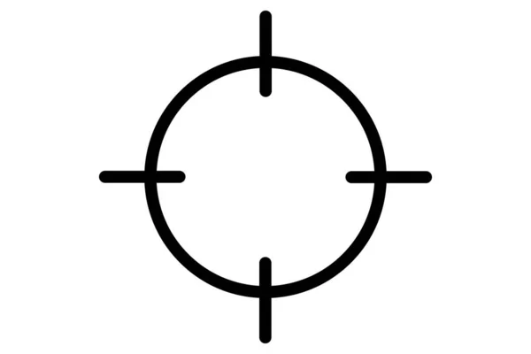 Zielsymbole Schusswaffenfokus Schwarz Scharfschützensymbol Zielkreis Umrissstil — Stockvektor