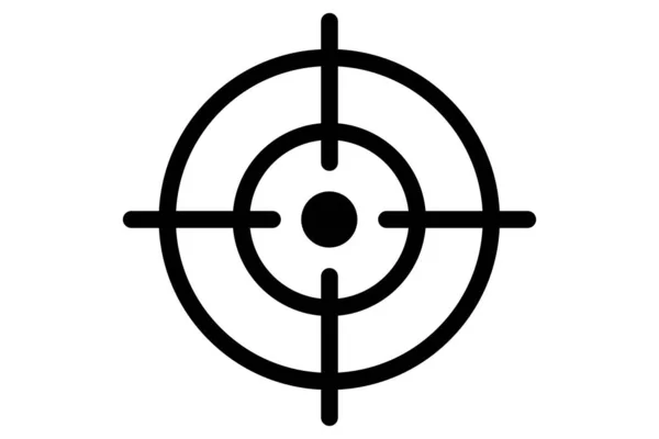 Aim Icon Gun Focus Black Sniper Symbol Aim Circle Outline — Stock Vector