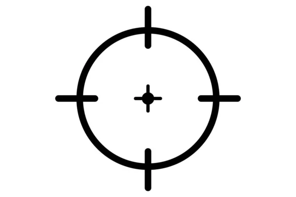 Zielsymbole Schusswaffenfokus Schwarz Scharfschützensymbol Zielkreis Umrissstil — Stockvektor